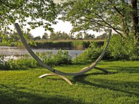 Hængekøjestativ fremstillet af imprægneret limtræ til 1 personers hængekøjer.