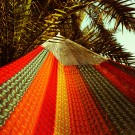 Nethængekøje af farvet bomuldstråd i jumbo størrelse.