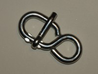 Ottetalskrog lavet af  galvaniseret stål anvendes til længdejustering af reb til hængekøjer.