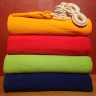 Hængekøje med bomuldsstof i blødt Orange, rød, grøn eller blå